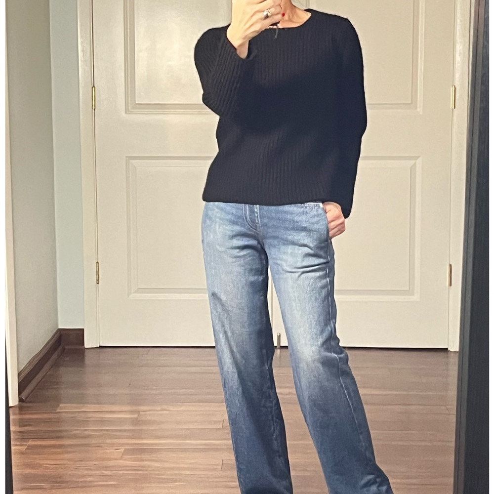 Tricot Comme des Garçons black cashmere blend ribbed sweater